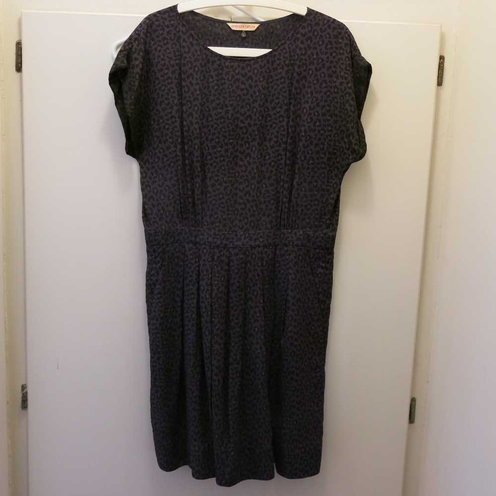 Rebecca Taylor silk short sleeve dress leopard print